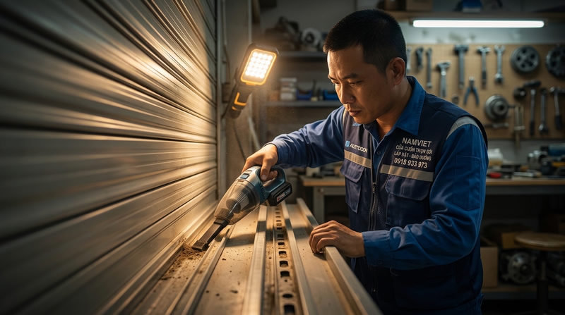 Hướng dẫn cách vệ sinh cửa cuốn và bảo dưỡng ray dẫn hướng chuẩn xác