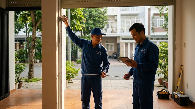 Quy trình lắp đặt cửa cuốn Titadoor trọn gói tại TPHCM