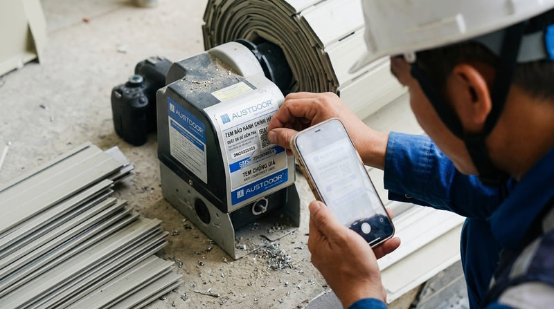 Cách nhận biết cửa cuốn Austdoor thật giả & Chính sách bảo hành