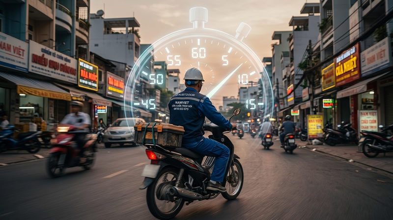 Quy trình gọi thợ sửa cửa cuốn 24/7 cấp tốc tại nhà