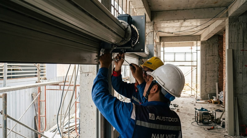 Quy trình thi công và sửa cửa cuốn Austdoor 24/7 TPHCM chuyên nghiệp