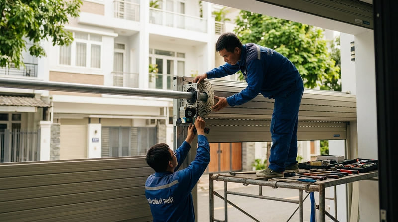 Thời gian khảo sát và thi công cửa cuốn Titadoor tại TP.HCM mất bao lâu?
