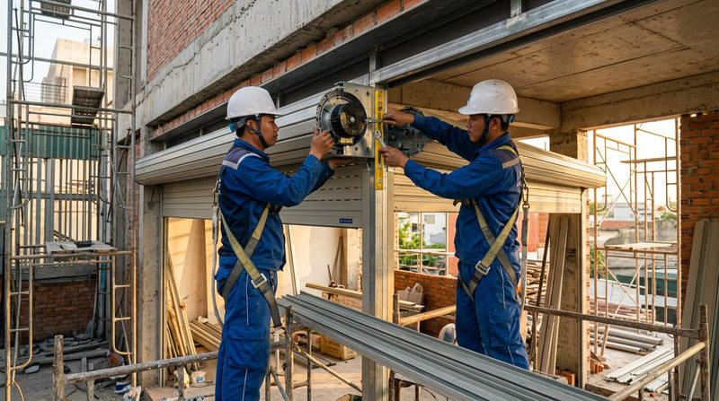 Quy trình lắp đặt cửa cuốn chuẩn kỹ thuật và thời gian hoàn thiện