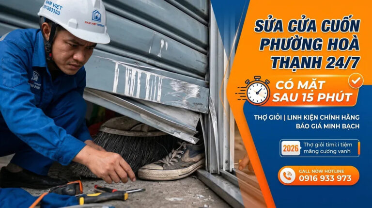 Sửa cửa cuốn phường Hòa Thạnh 24/7 – Có mặt sau 15 phút