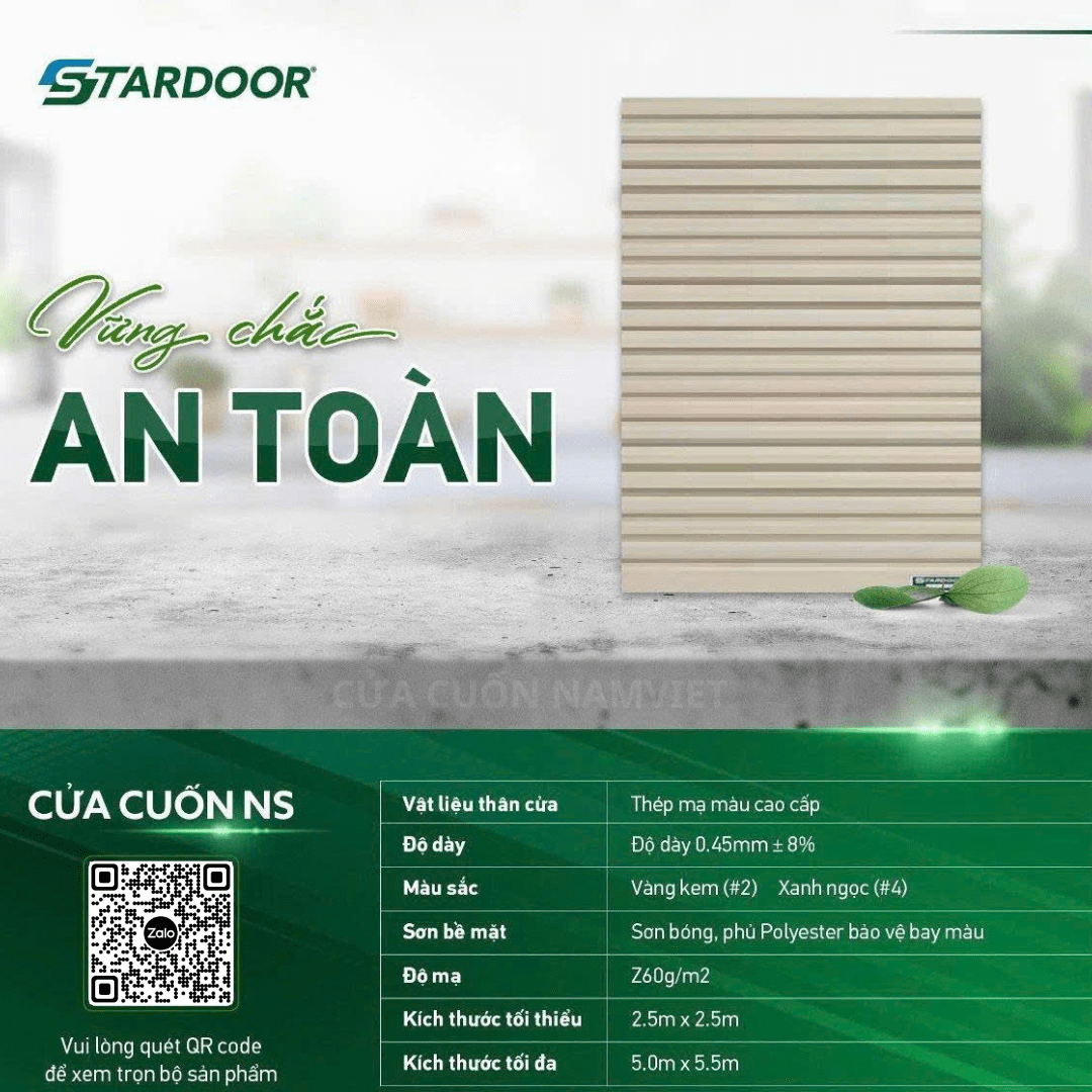 cửa cuốn tấm liền stardoor NS
